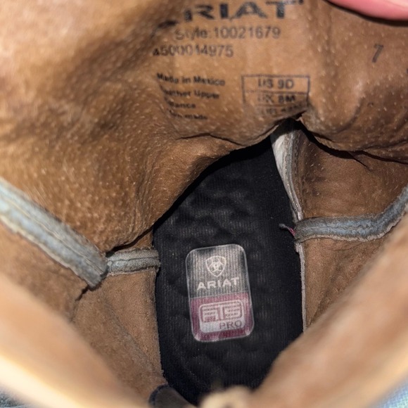 Ariat Arena‎ Rebound Western Boots Men's 9D Square Toe Cowboy 3 Tone Leather - Picture 5 of 7